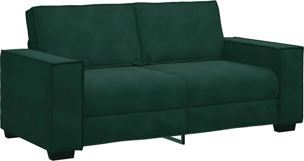 vidaXL Canapea cu 2 locuri, verde închis, 180x78x84 cm, catifea