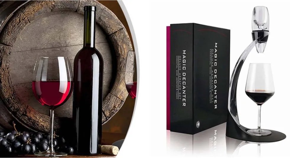 Decantor de vin cu suport