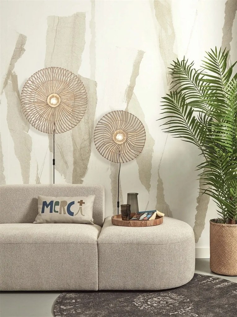 Aplica de perete eco din ratan Zanzibar flat 40cm S, white