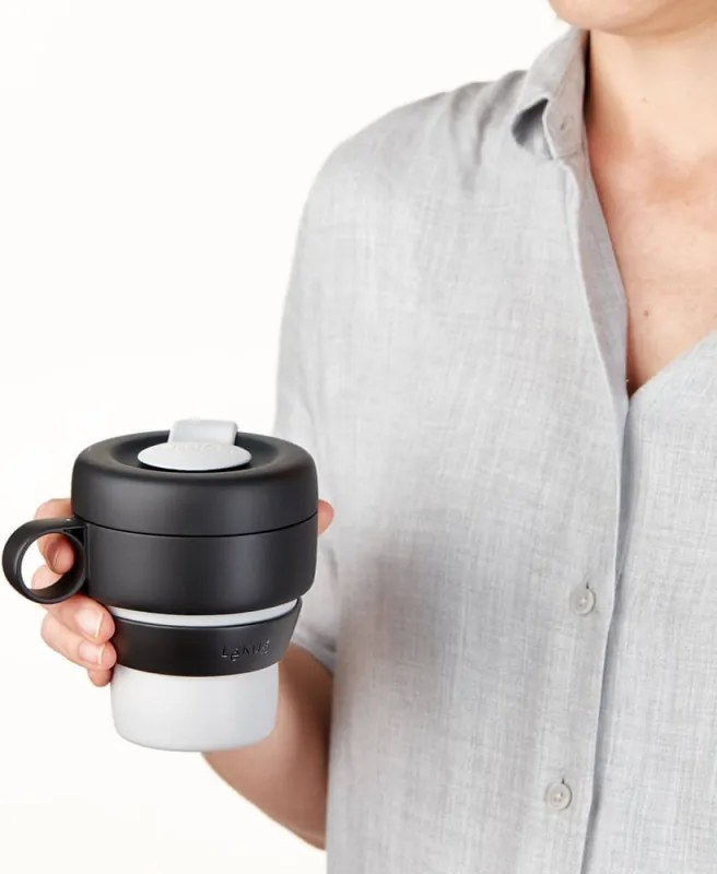 Cana pliabila Lekue On The Go 1010232, 350 ml, -20/+100 °C, Inchidere ermetica si etansa, Gri