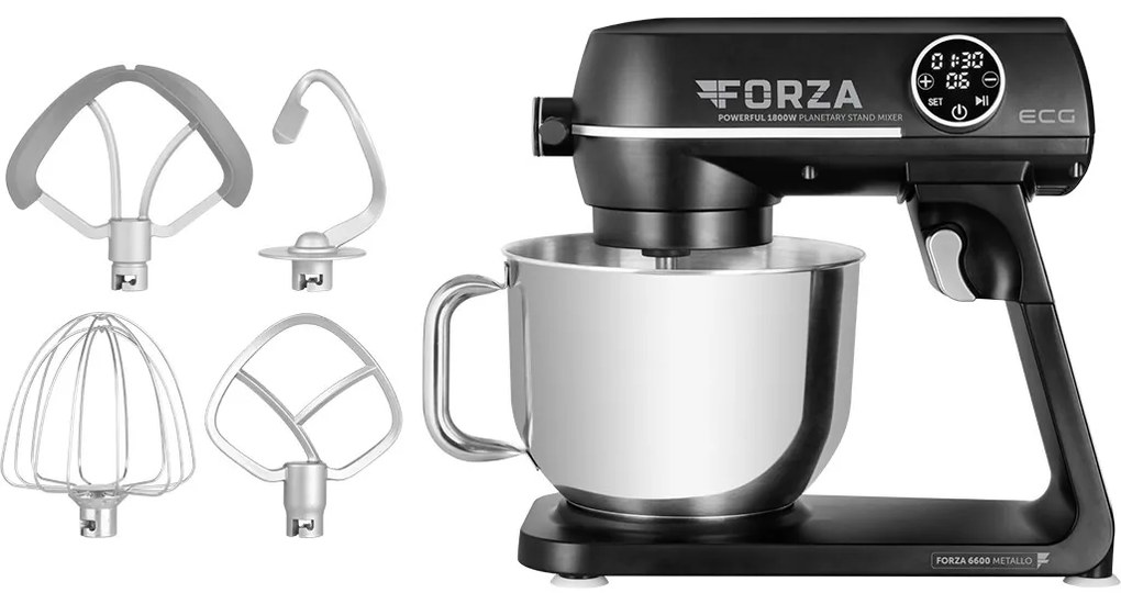 Robot de bucătărie ECG Forza 6600 Metallo Nero
