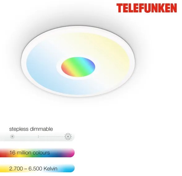Plafonieră LED RGBW Telefunken 319306TF LED/22W/230V + telecomandă