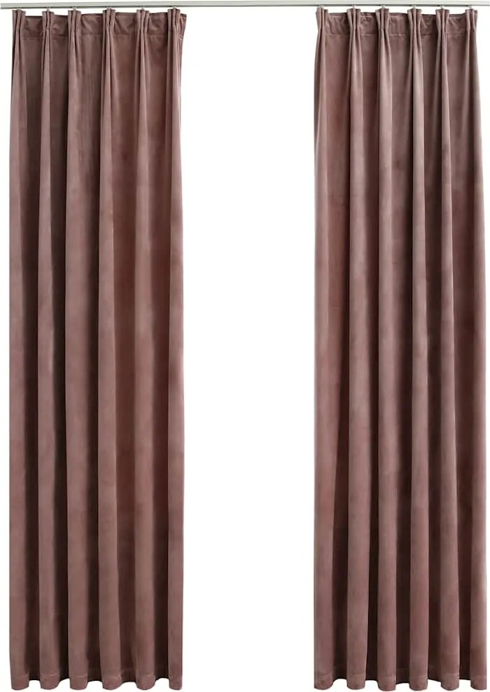 vidaXL Draperii opace 2 buc. roz antichizat 140x245 cm catifea cârlige