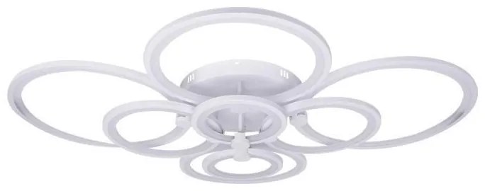 Lustră LED cu Telecomandă, Meda 4+4 cercuri, 268W, Alb, 90cm