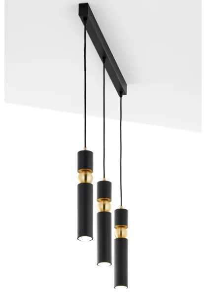 Lustră pe cablu Jupiter 2004 ALAS 3xGU10/10W/230V negru/auriu