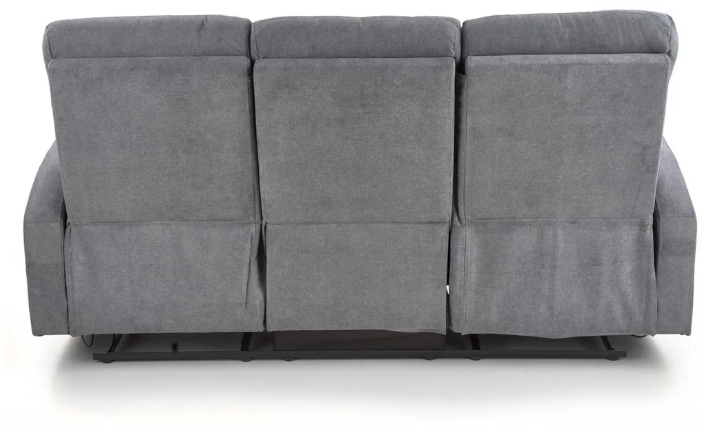 Canapea recliner Oslo 3S stofa gri inchis H100 cm