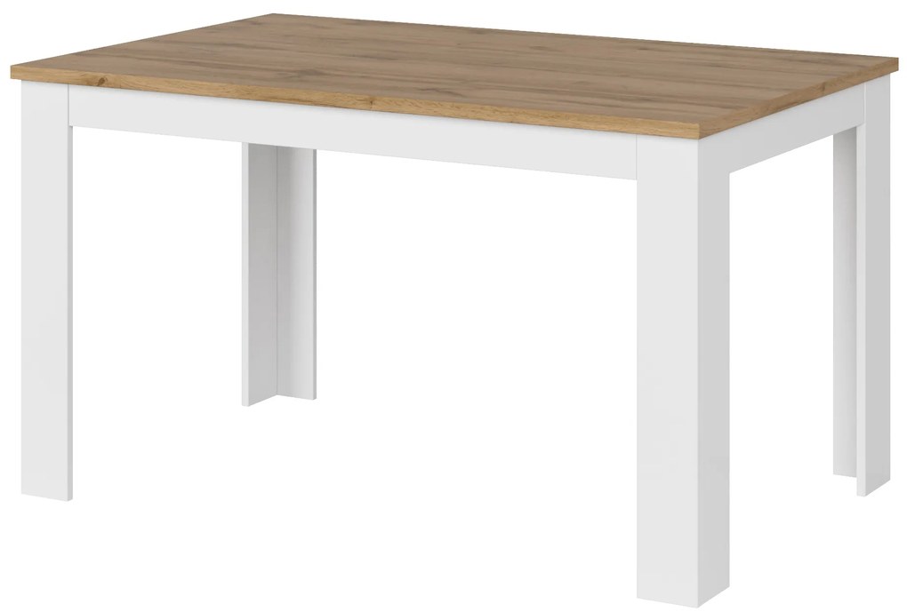 Masă de sufragerie extensibilă 135-184 cm Vina (alb + Stejar wotan). 1053361