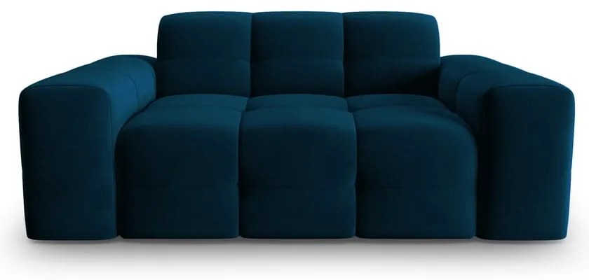 Canapea albastru-închis cu tapițerie din catifea 156 cm Kendal – Micadoni Home