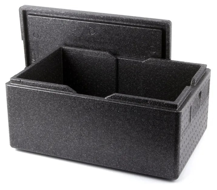 Cutie termoizolanta cu capac, 80 lt, tip thermobox, ideala pt transport, din spuma polipropilenica, interior 625x425x(H)300 mm, exterior