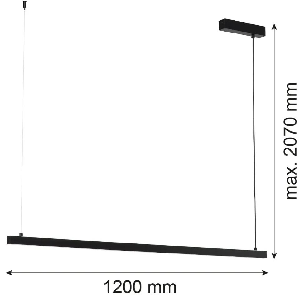 Lustra suspendata LED, 120cm, Otel, Negru, MIAMI