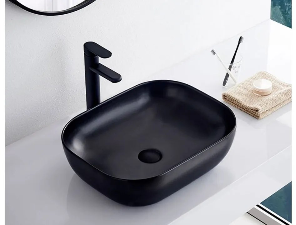 Lavoar Belinda ceramica sanitara negru mat - 46 cm