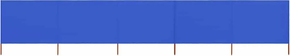 vidaXL Paravan anti-vânt cu 5 panouri, azur, 600 x 120 cm, textil