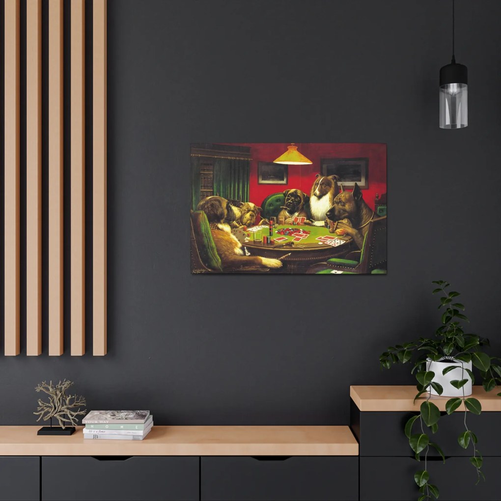 Tablou Canvas Dog Poker Contest 120x80 cm