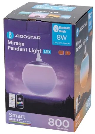 Lustră LED RGBW dimabilă pe cablu Aigostar MESH LED/8W/230V + telecomandă
