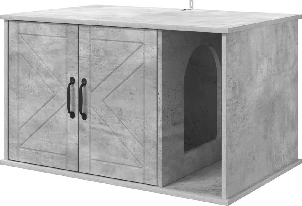 vidaXL Casa pentru pisici Beton 85 x 55 x 50 cm Lemn compozit