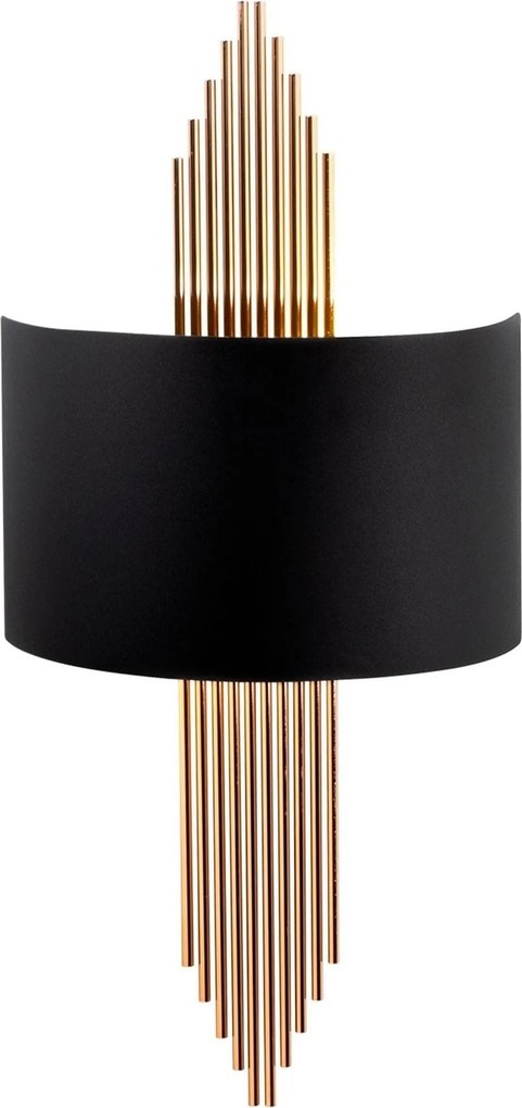 Aplica 617 - A, negru/auriu, metal, 75x10x22 cm