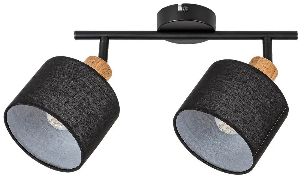 Lustra, plafoniera cu 2 spoturi design industrial Miguel negru