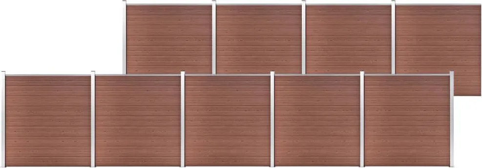 vidaXL Gard de grădină, maro, 1564 x 186 cm, WPC