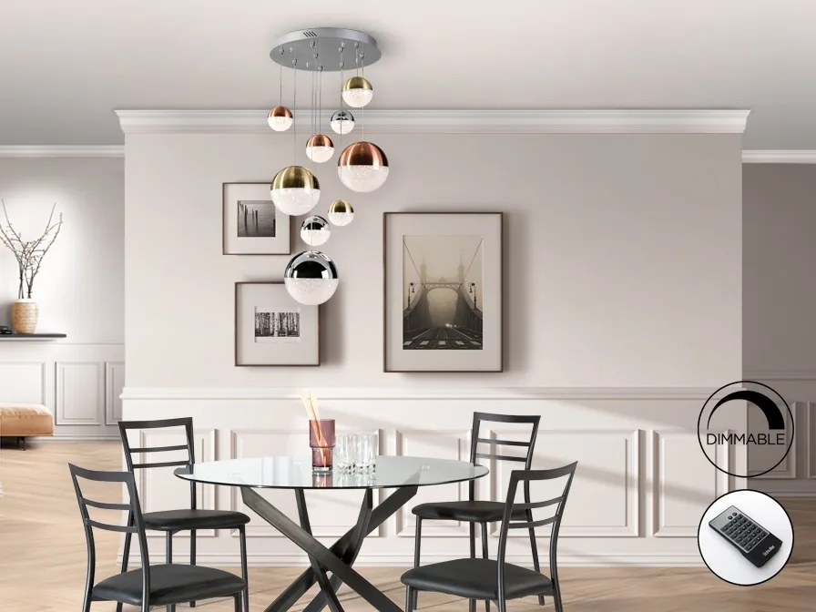 Lustra LED dimabila cu telecomanda Sphere 9L SV-793091D