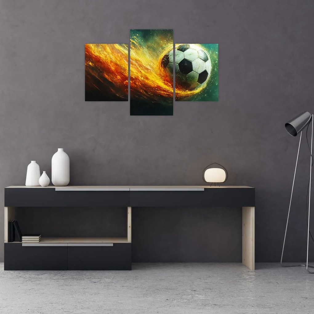Tablou - Minge de Fotbal în Zbor (90x60 cm)
