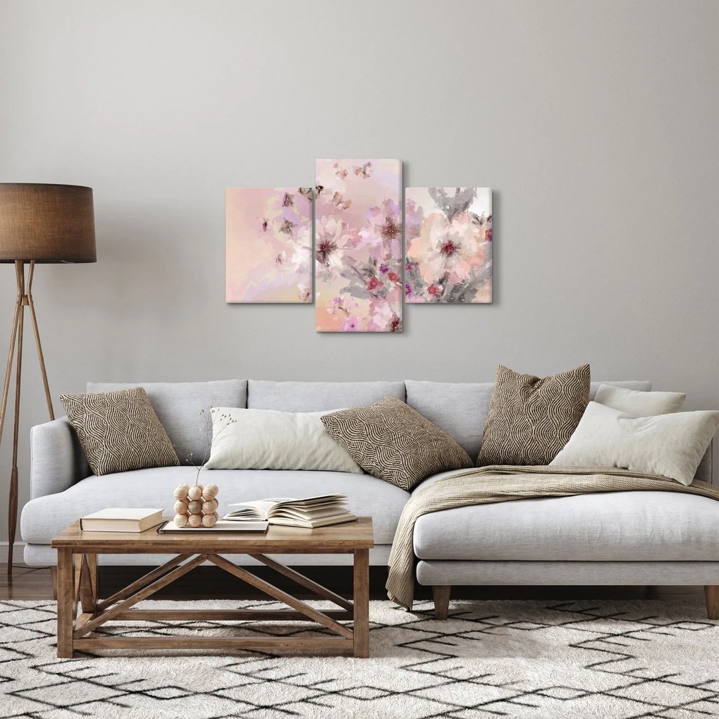 Tablou - Colaj de artă cu fluturi (90x60 cm)