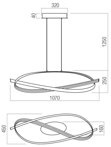 Lustră LED dimabilă suspendată pe cablu IMPULS LED/38W/230V, neagră