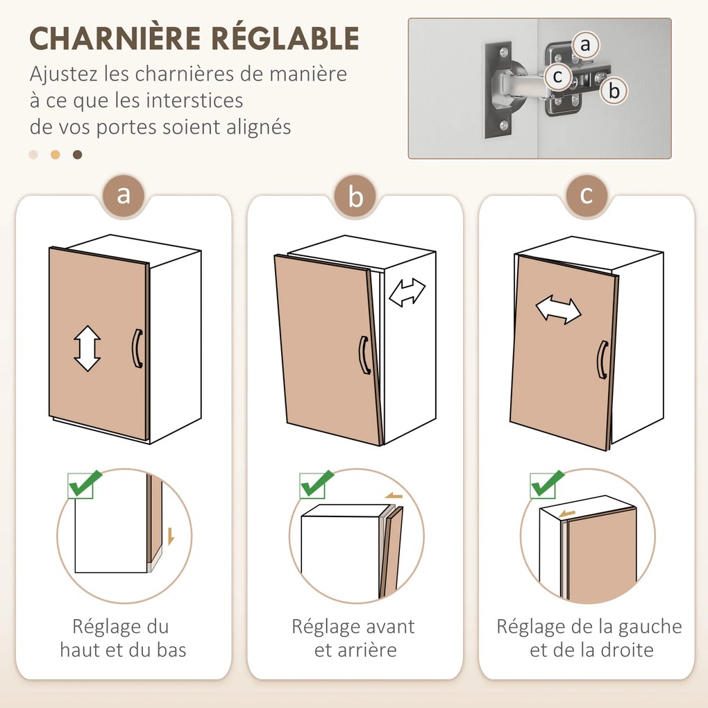 HOMCOM Dulap de bucătărie cu multiple spații 4 uși 3 sertare etajeră + blat mare 89L x 39,5l x 168H cm alb | Aosom Romania