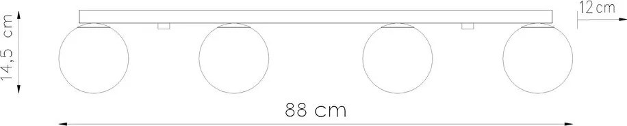 Plafonieră neagră cu abajur din sticlă ø 12 cm Umerta – Sollux