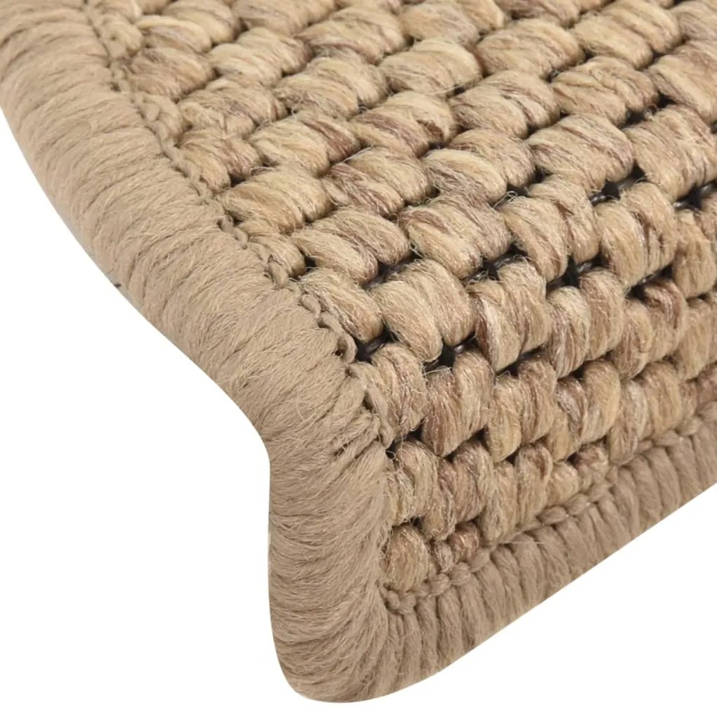 Covorase scari autoadezive 15 buc. nisipiu 56x20cm aspect sisal 15, Nisip, 56 x 20 cm