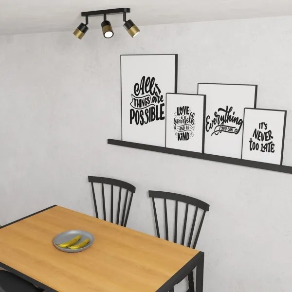 Spot MIZU 3xGU10/8W/230V negru/alamă