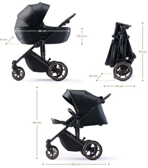 Cărucior de copii combinat 2 în 1 KINDERKRAFT PRIME 2 negru