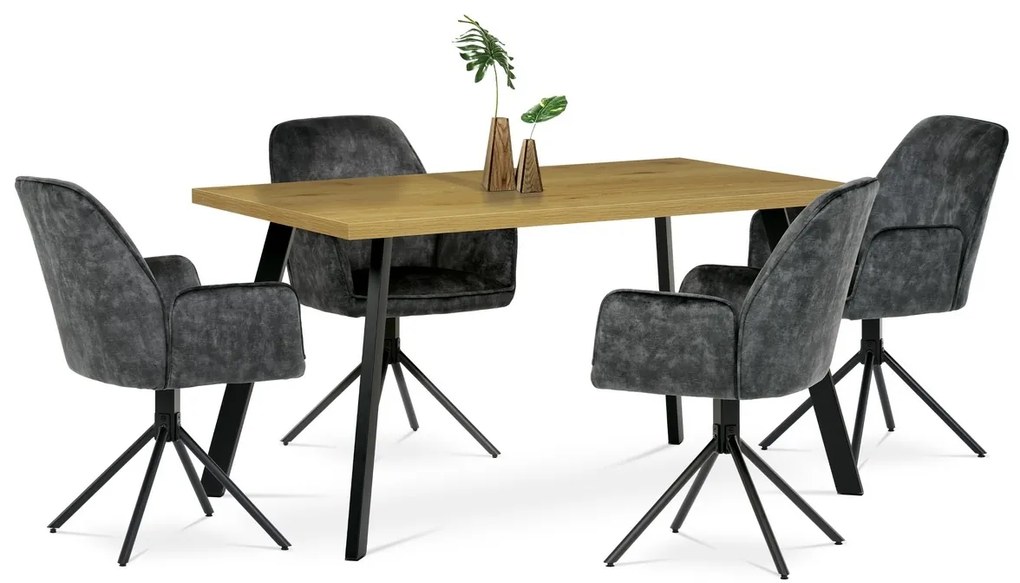 Set de scaune de sufragerie HC-511 BK4, 2 buc.