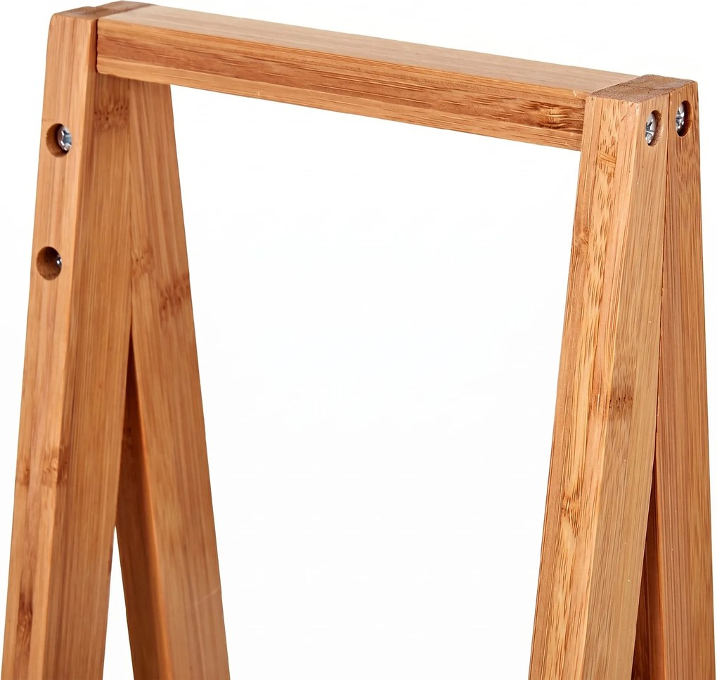 Kleankin Raft Baie cu 3 Rafturi din MDF și Bambus, Dulap Baie, 30x18x81 cm, Lemn | Aosom Romania