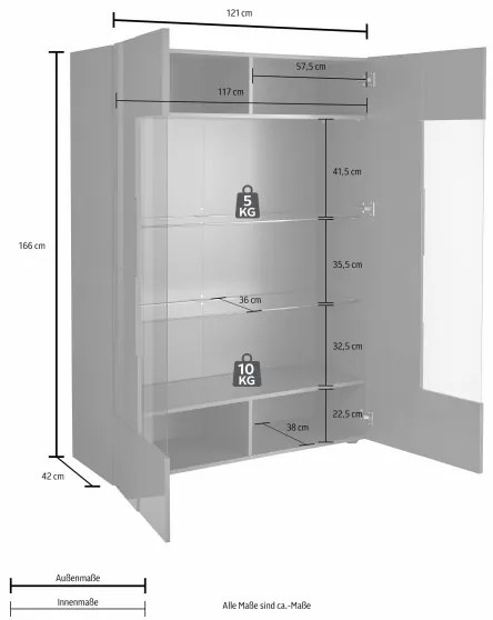 Vitrină SERIAN antracit