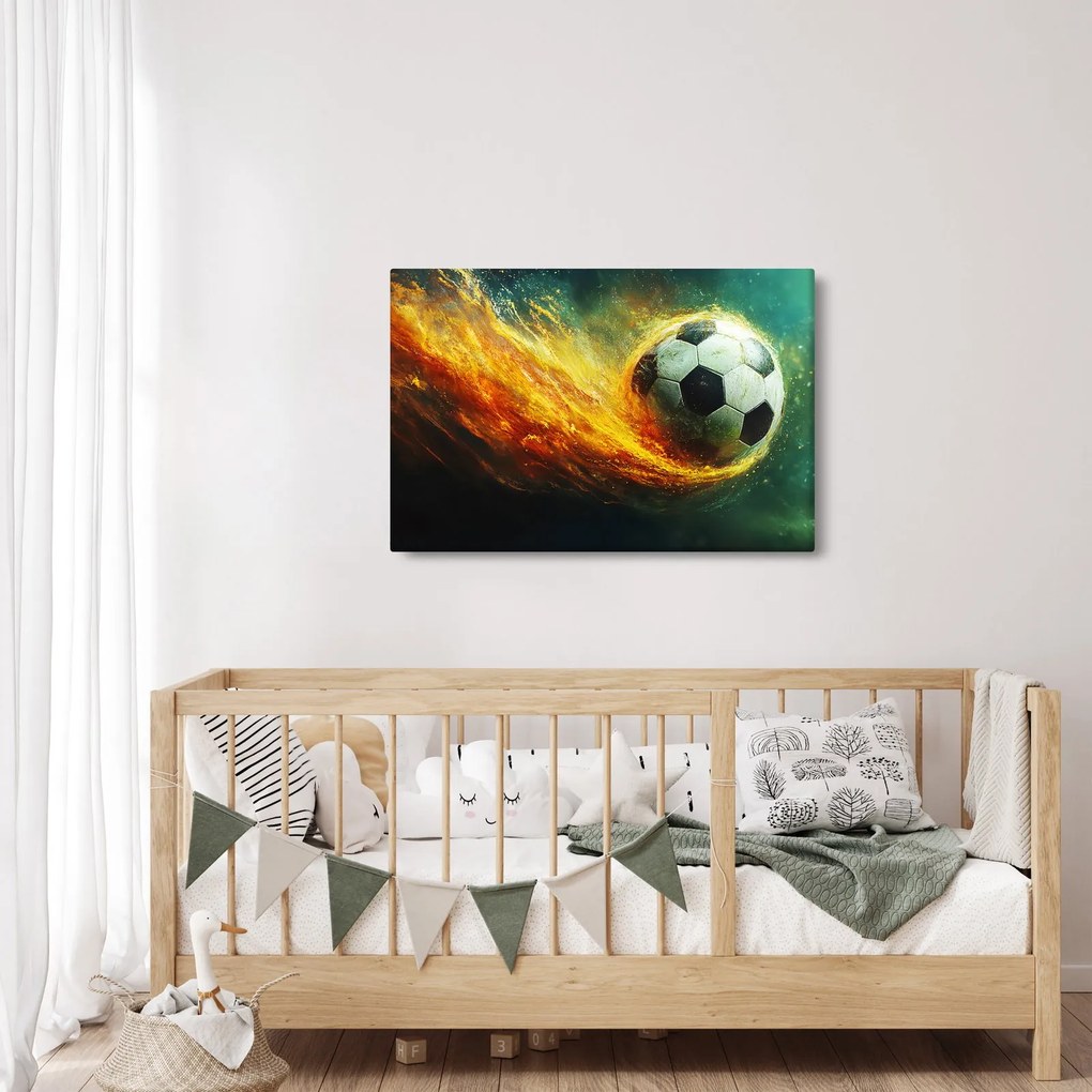 Tablou - Minge de Fotbal în Zbor (90x60 cm)