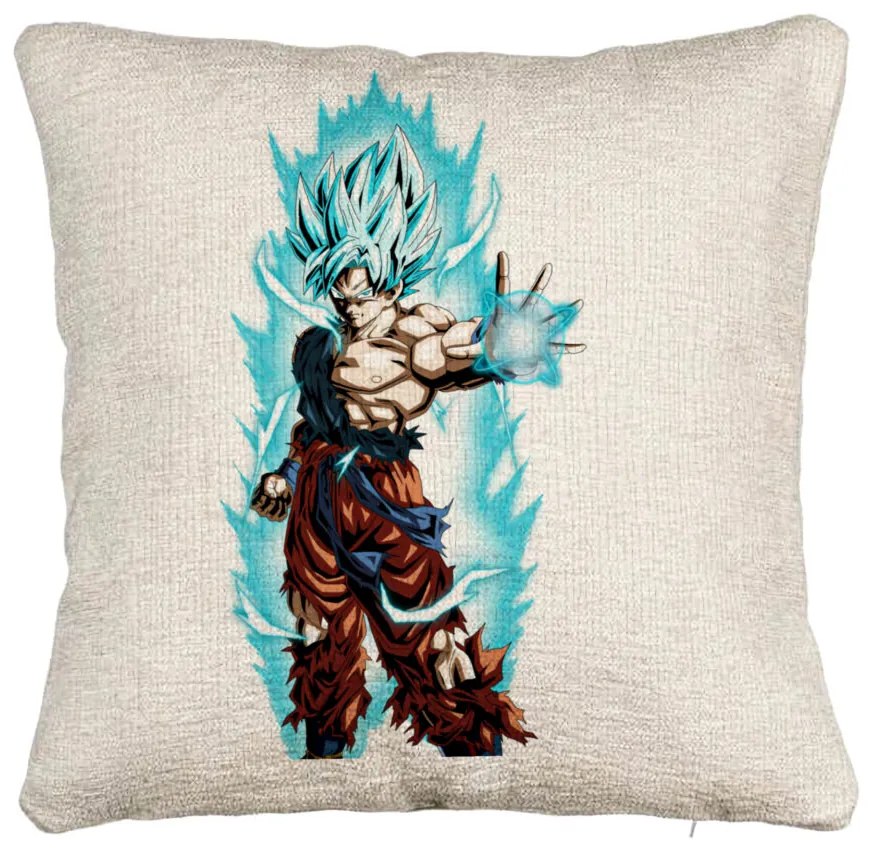 Perna Decorativa Canapea cu Goku Vegeta Super Saiya Saiyan Dragon Ball, 40x40 cm, Cu fermoar