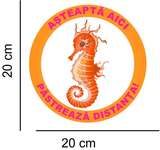 Sticker podea Asteapta Aici Calut de Mare