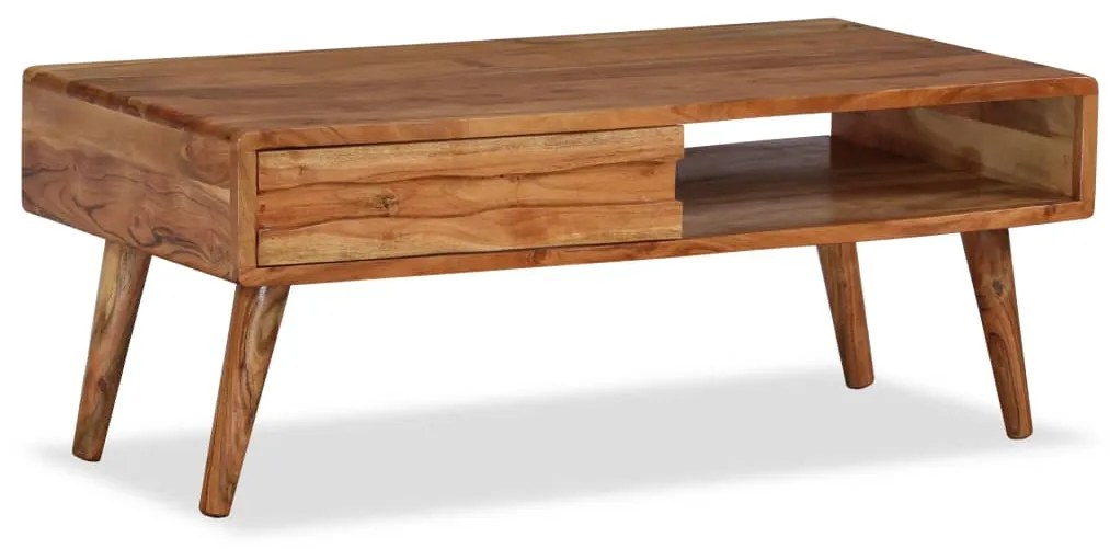 vidaXL Măsuță de cafea cu sertar sculptat, 100x50x40 cm, lemn masiv