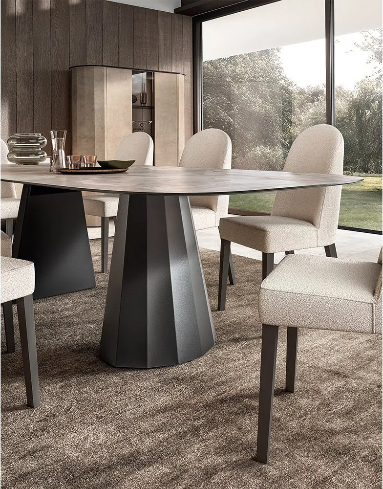 Set lemn masiv masă și scaune Dune - 400 × 120 × 75 cm, 8 scaune
