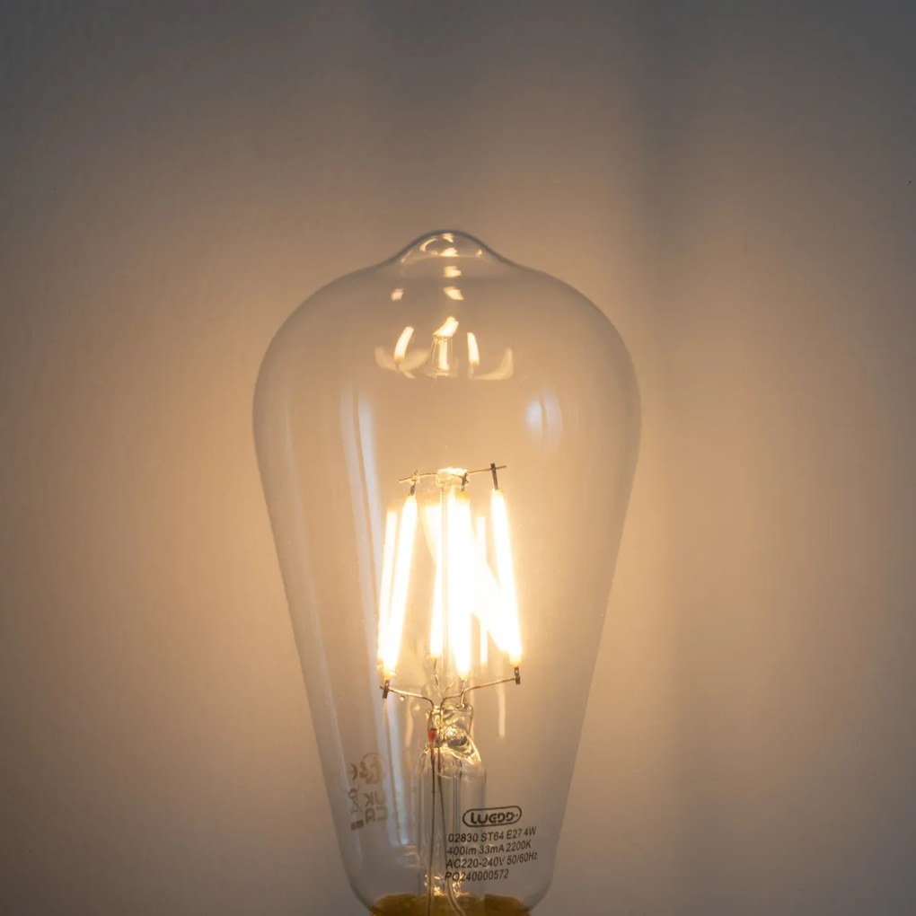 Set de 5 becuri LED E27 ST64 cu senzor de amurg 4W 400 lm 2200K
