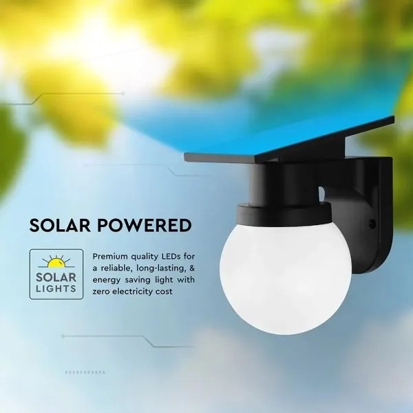 Lampă solară LED de perete LED/3,7V 3000/4000/6400K IP54 1800 mAh neagră + telecomandă