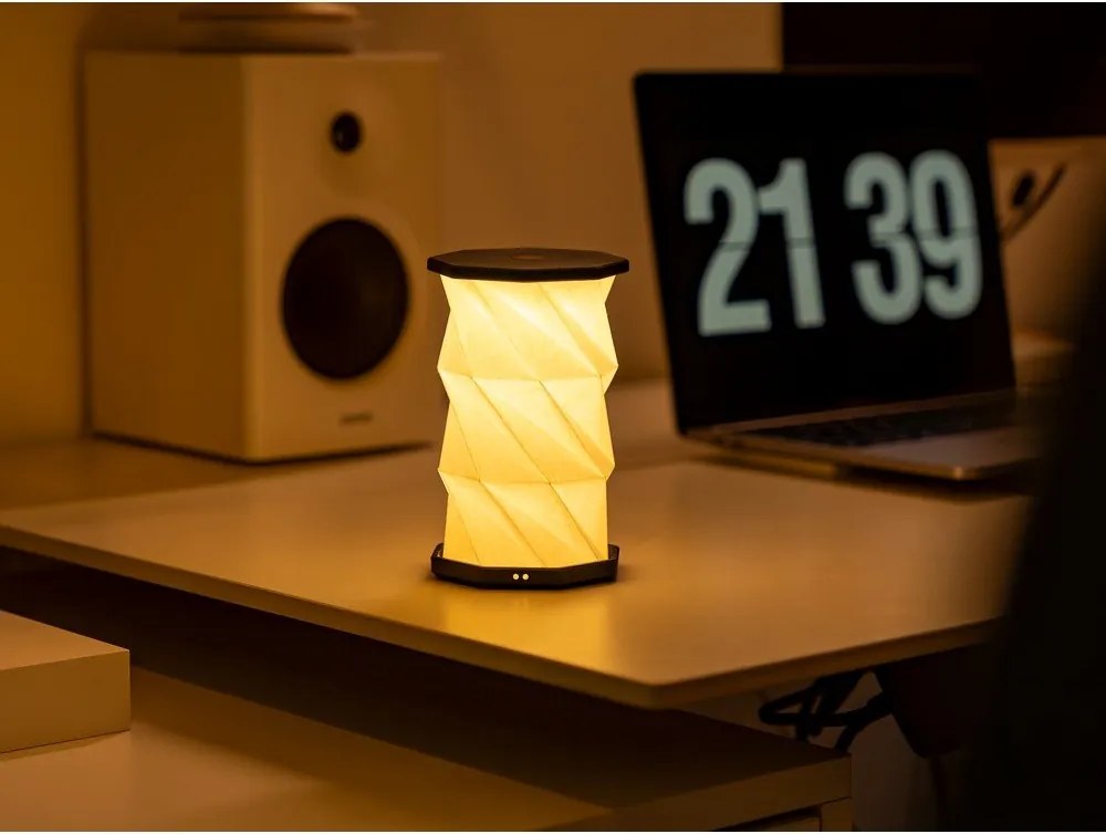 Decorațiune luminoasă albă/neagră portabilă cu USB ø 8 cm Twist – Gingko