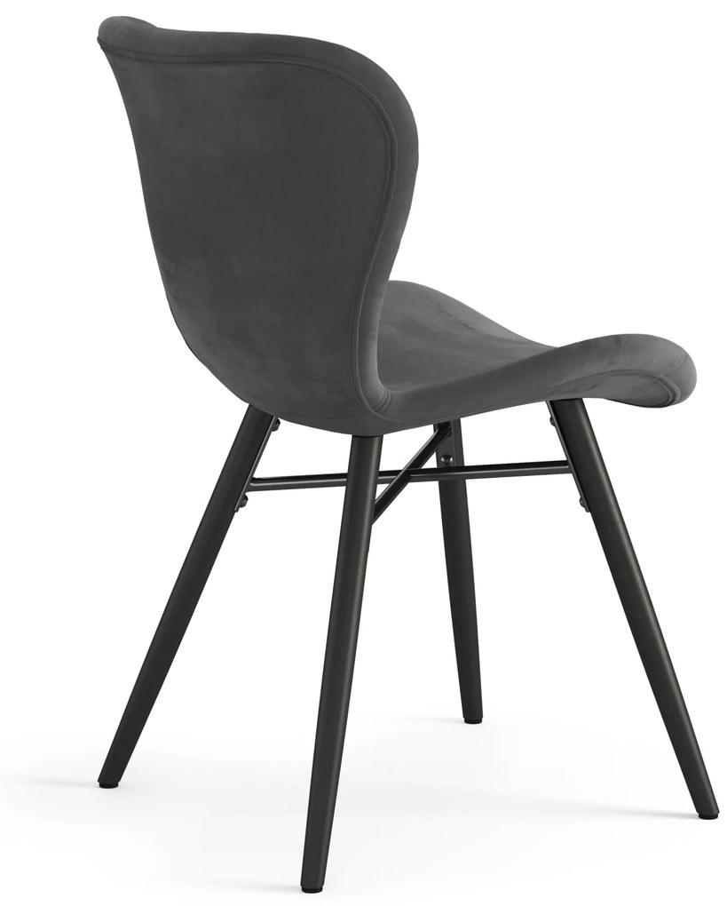 MAZZONI EXPORT ALTEA Velură Gri închis/picioare negre - MODERNE PENTRU LIVING/SUFRAGERIE/BUCĂTĂRIE/BIROU CATIFEA