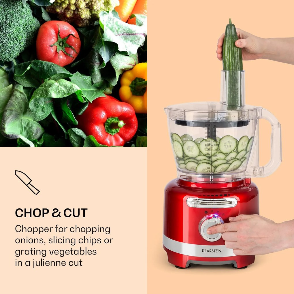 Klarstein Luca, mixer multifuncțional, 1000 W, 3 L, setare viteză continuă, 6 moduri