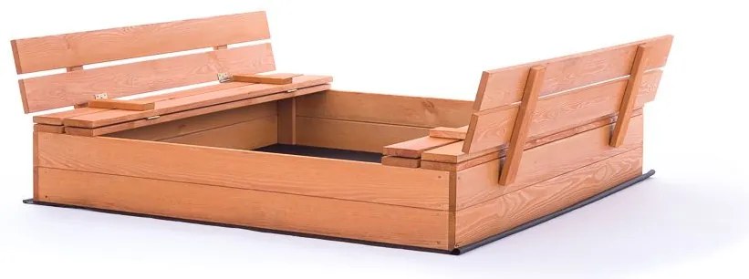 Sandpit cu bănci 120cm impregnate + folie de acoperire + agrotextil SUN