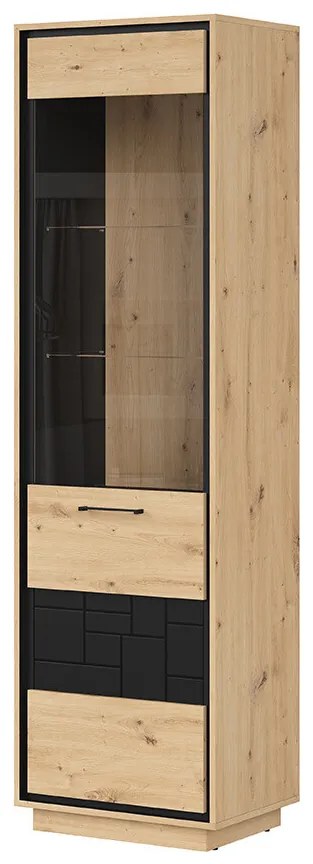 Vitrină Pont REG1W (Stejar artisan + Negru mat). 1063038