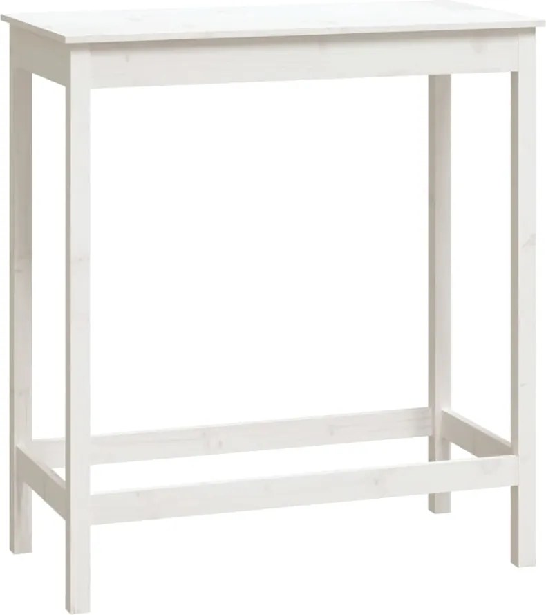 vidaXL Masă de bar, alb, 100x50x110 cm, lemn masiv de pin