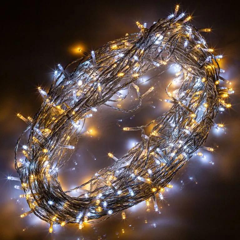 Perdea luminoasă de Crăciun, 300 LED - 3x3 m, alb cald/rece