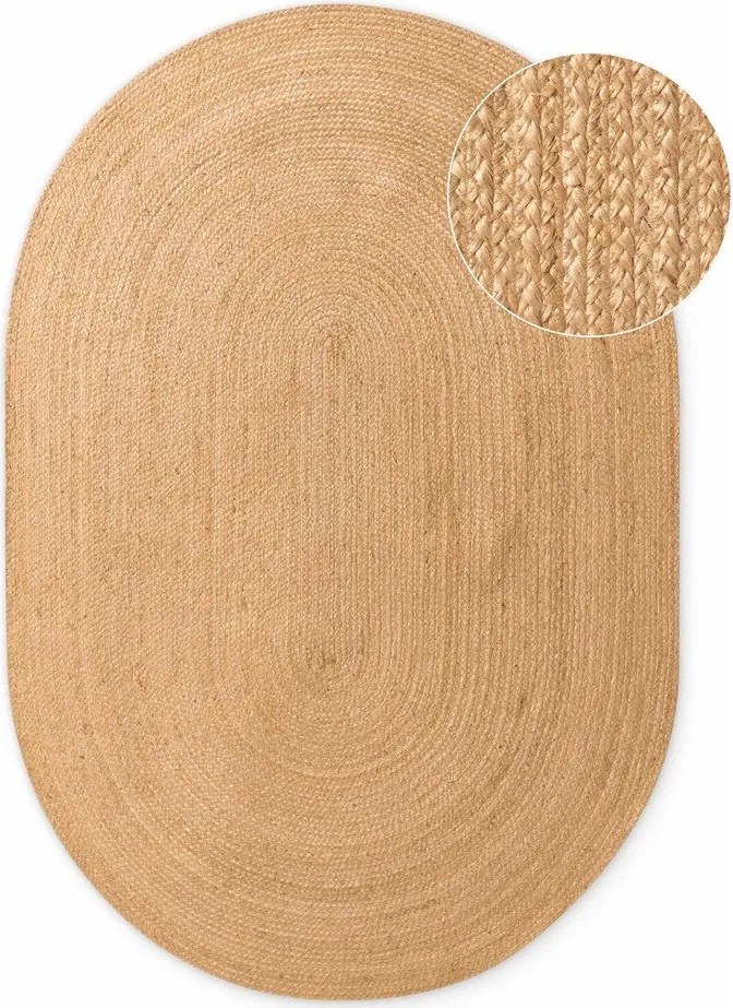 Covor în culoare naturală reversibil/țesut manual din iută 160x230 cm Braided – Hanse Home