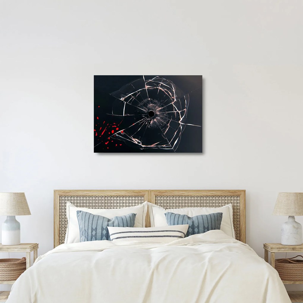 Tablou pe sticlă abstract - sticla spartă (70x50 cm)